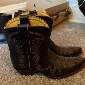 Black western ankle booties